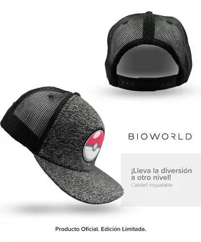Bioworld Gorra Pokemon Pokebola Gris