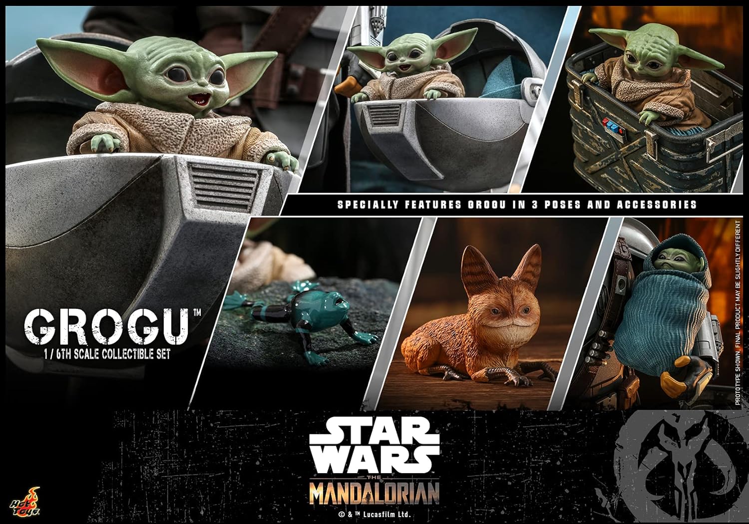 Hot toys Grogu (conjunto de figuras): The Mandalorian escala 1/6