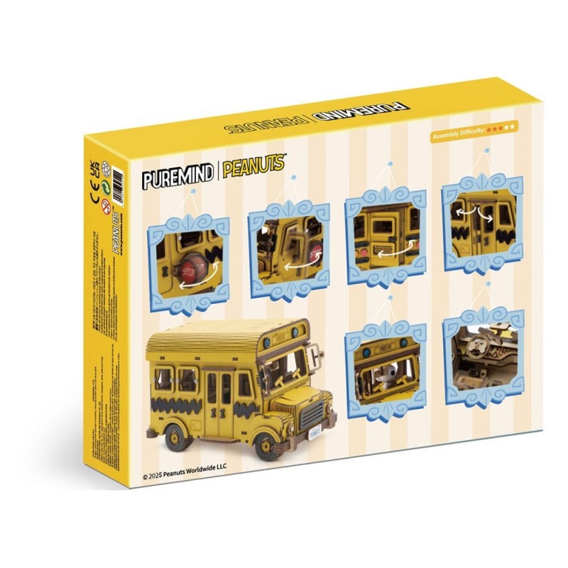 Puremind Snoopy School Bus Wooden Kit