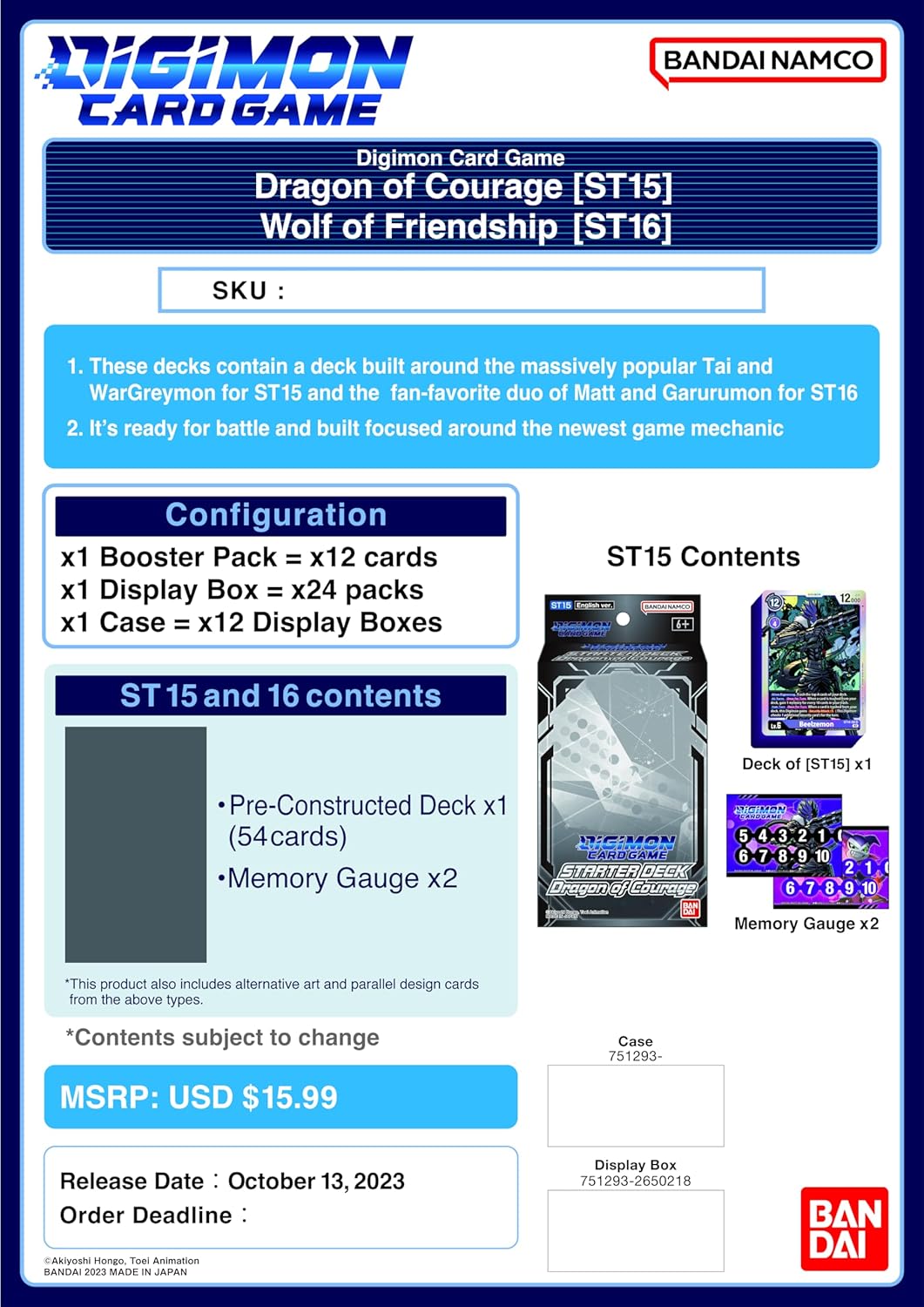 Digimon TCG: Dragon of Courage - Starter (Deck de inicio)