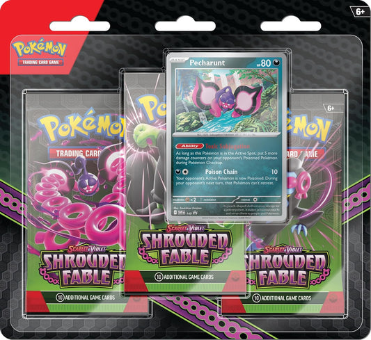 Pokemon TCG Scarlet & Violet: Shrouded Fable 3-Pack Blister Pecharunt INGLÉS