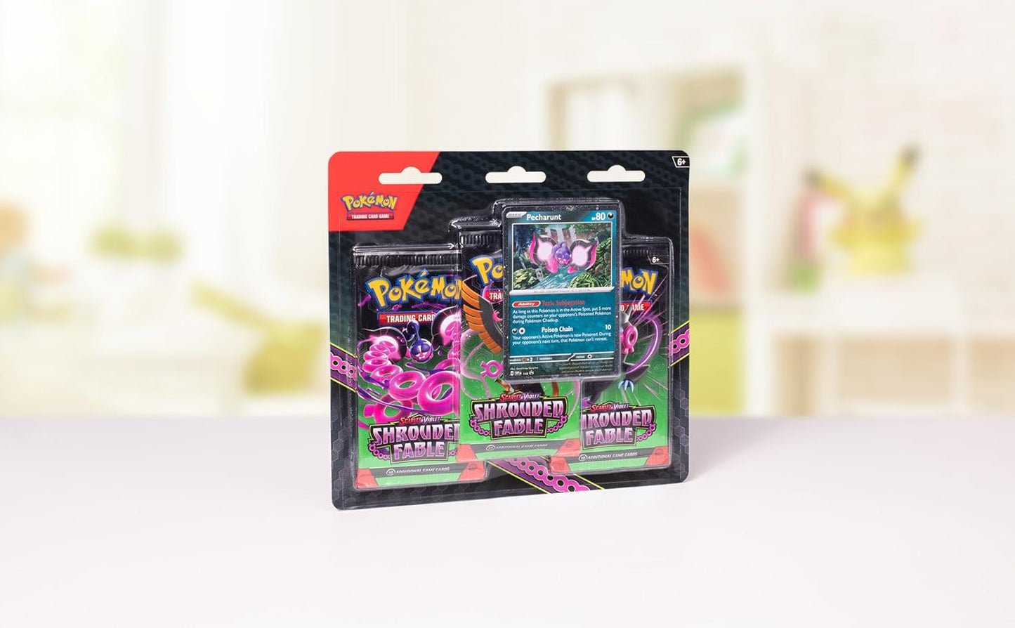 Pokemon TCG Scarlet & Violet: Shrouded Fable 3-Pack Blister Pecharunt INGLÉS