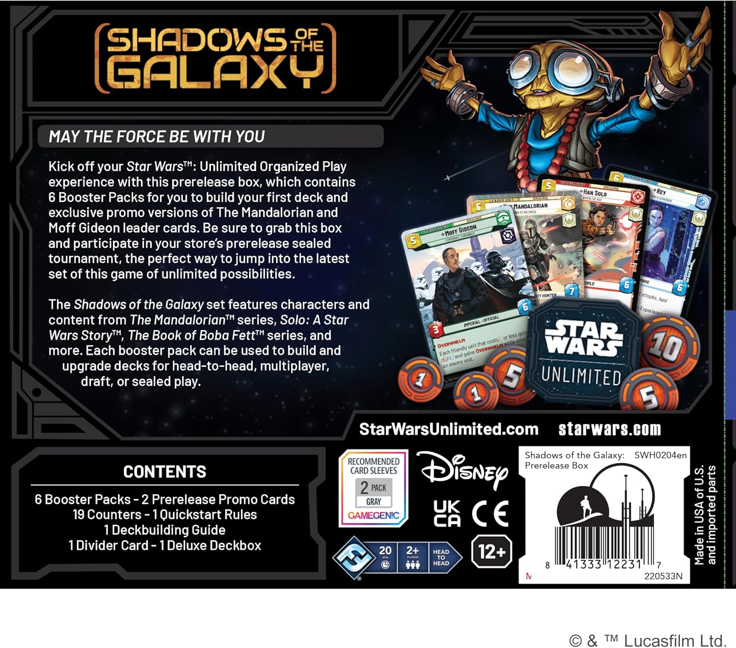 Star wars TCG Unlimited Shadows of the Galaxy Prerelease
