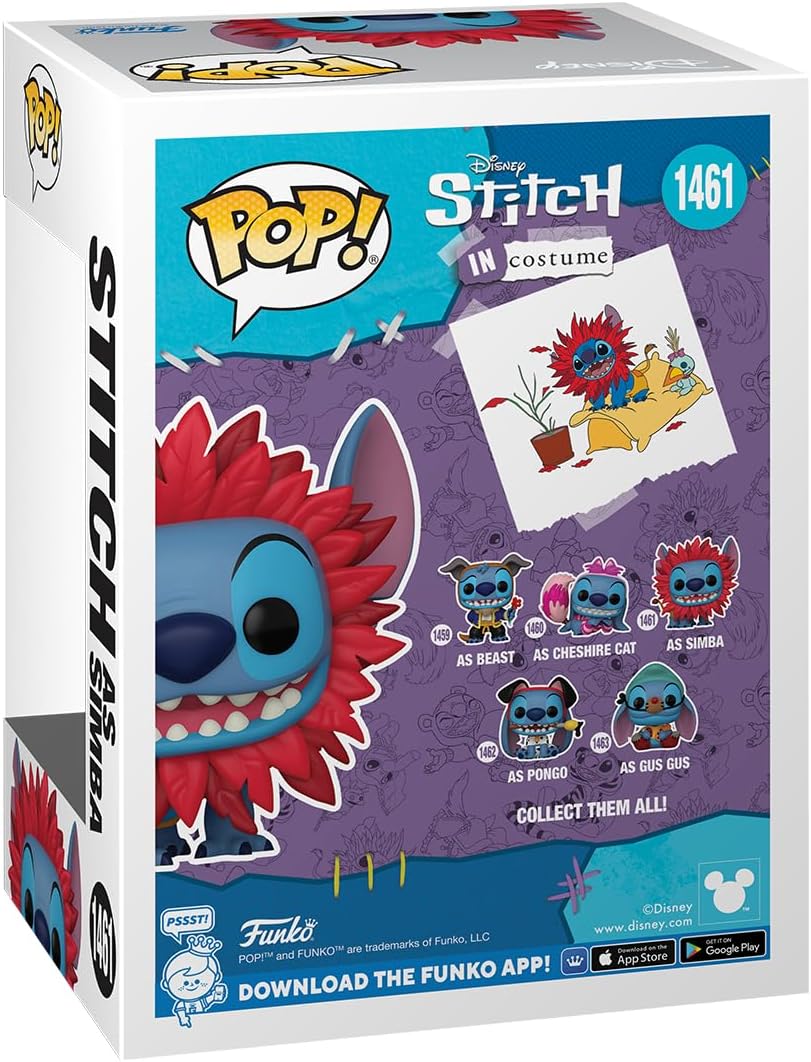 Funko Pop Disney Stitch como Simba (El rey León)