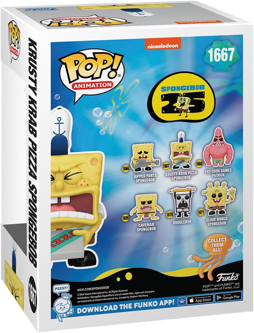 Funko Pop Animation: Bob Esponja 25 Aniversario- Bob Esponja con Pizza