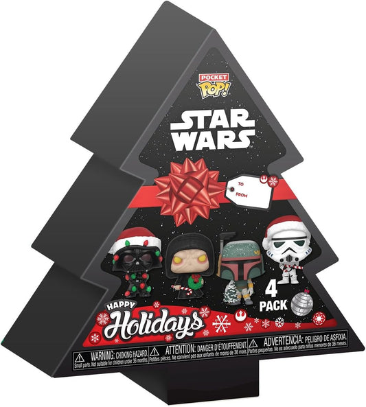 Funko Pocket Pop: Star Wars - Caja De Arbol De Navidad 4 Pack