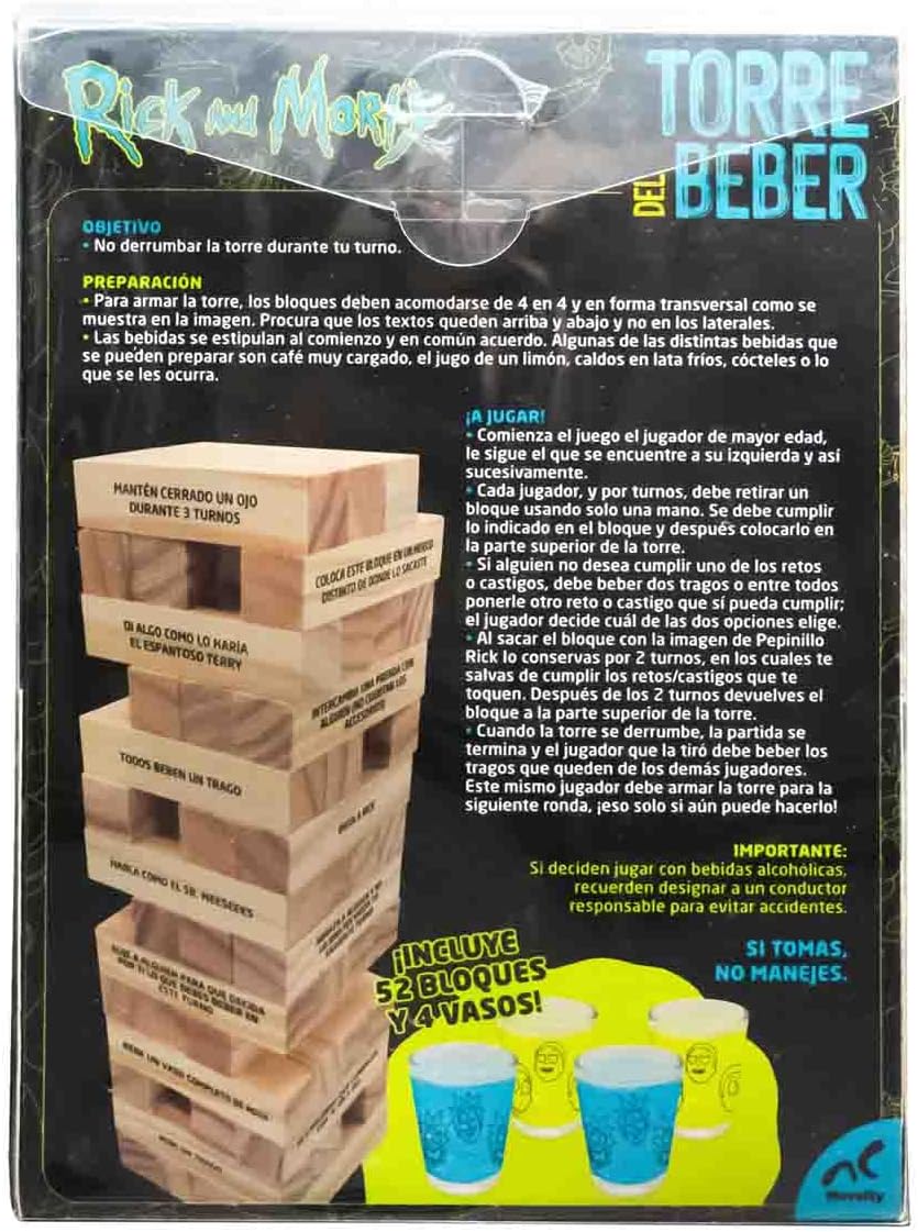 Novelty Torre de Beber Jenga - Rick & Morty