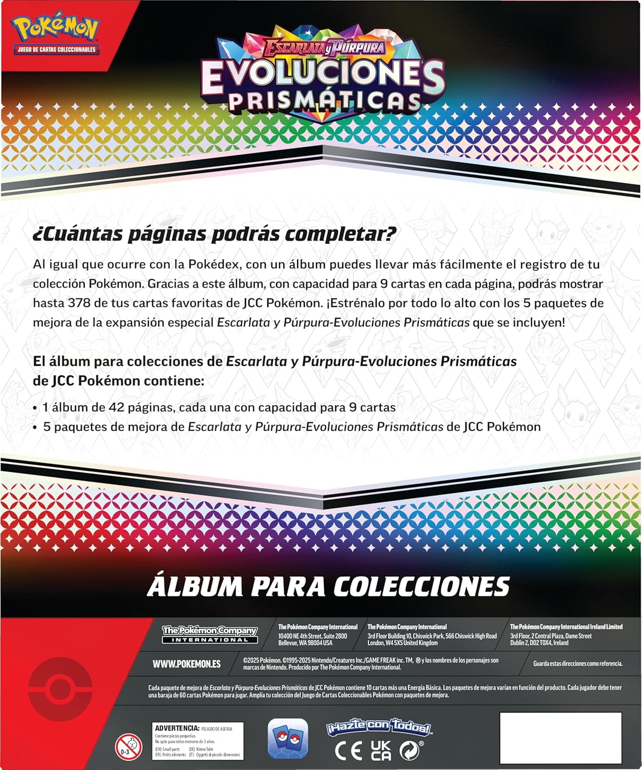 Pokemon TCG Evoluciones Prismaticas Álbum para Colecciones (Español)