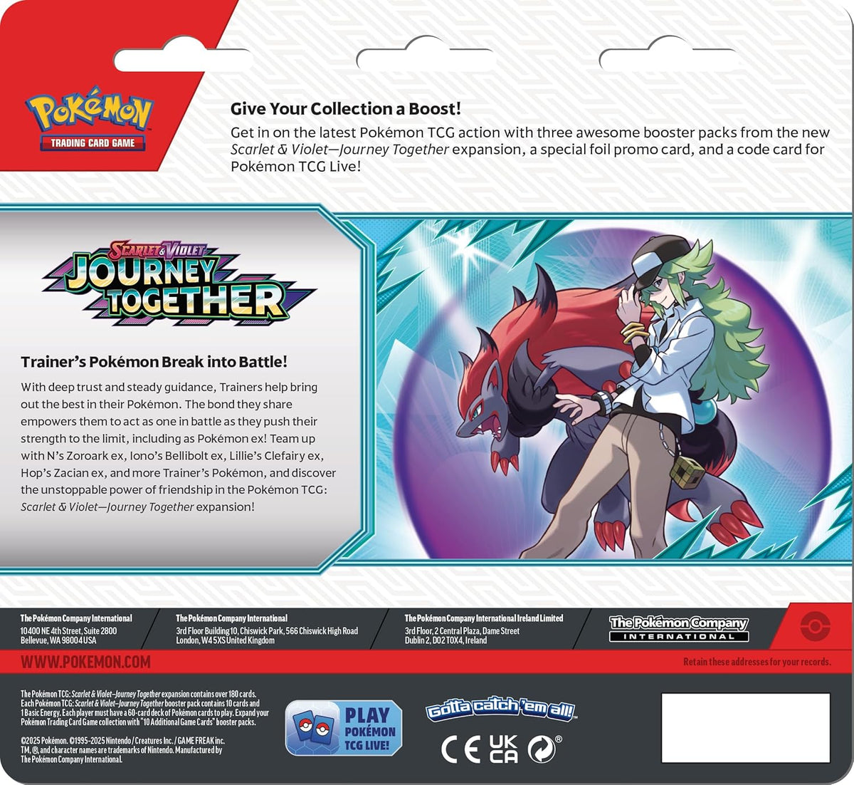 Pokemon TCG Scarlet & Violet—Journey Together Three-Booster Blister - Yanmega Inglés