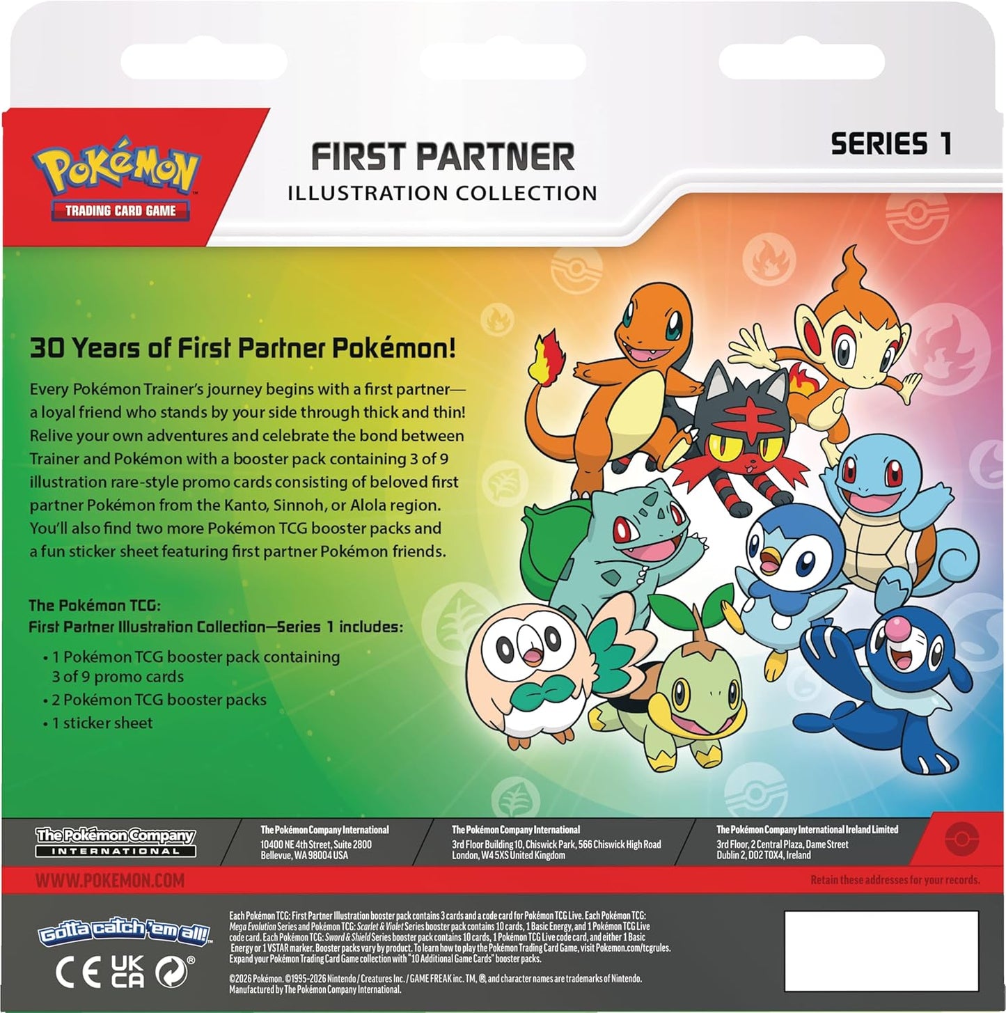 Pokémon TCG First Partner Collection 30 Aniversario Booster en Inglés