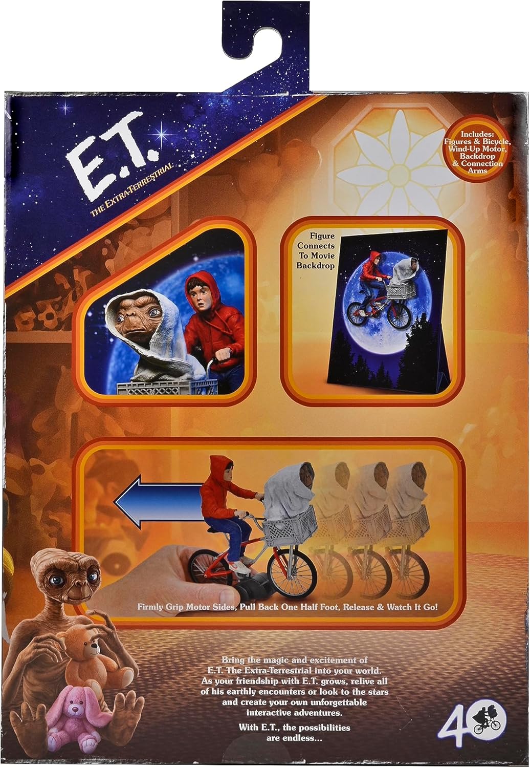 NECA Ultimate ET con elliot Volando bici