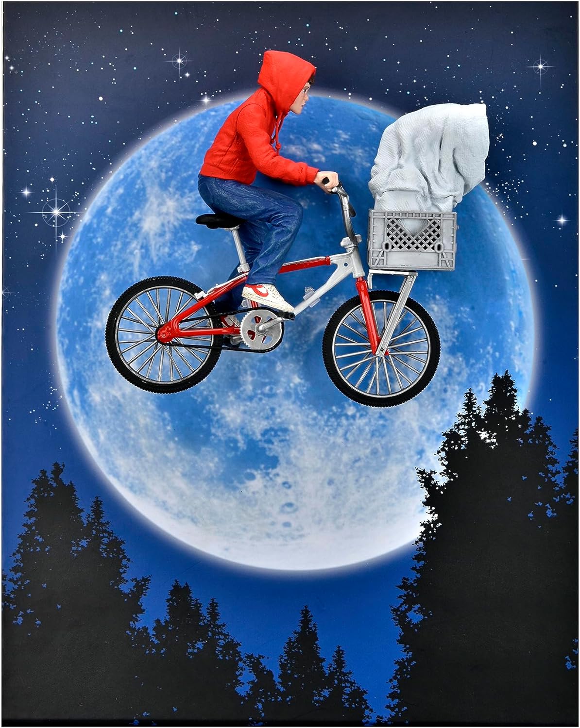 NECA Ultimate ET con elliot Volando bici