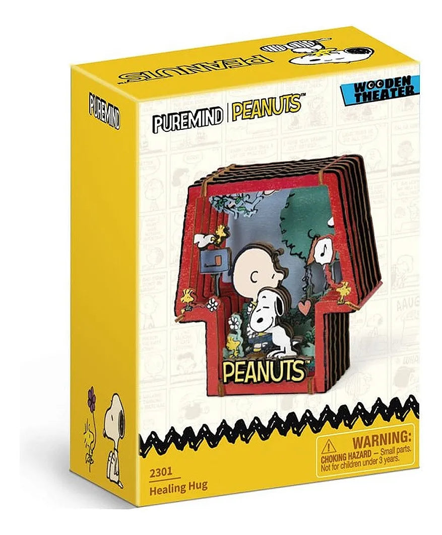 Puremind Snoopy Healing Hug Wooden Theater