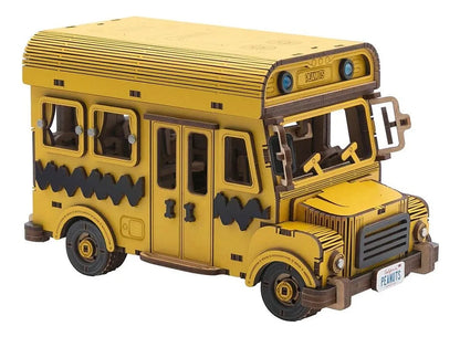 Puremind Snoopy School Bus Wooden Kit