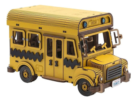 Puremind Snoopy School Bus Wooden Kit