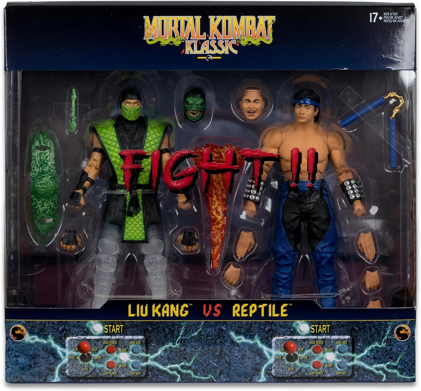 McFarlane Mortal Kombat Liu Kang vs Reptile 2 Pack 7 Pulgadas