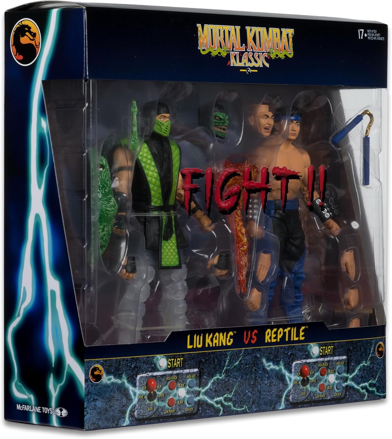 McFarlane Mortal Kombat Liu Kang vs Reptile 2 Pack 7 Pulgadas
