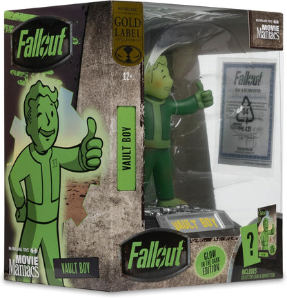 Mcfarlane Movie Maniacs Posed: Fallout - Vault Boy Gitd Gold Label
