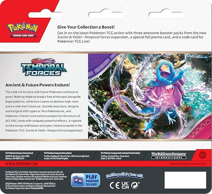 Pokémon TCG: Scarlet & Violet - Temporal Forces Three-Booster Blister