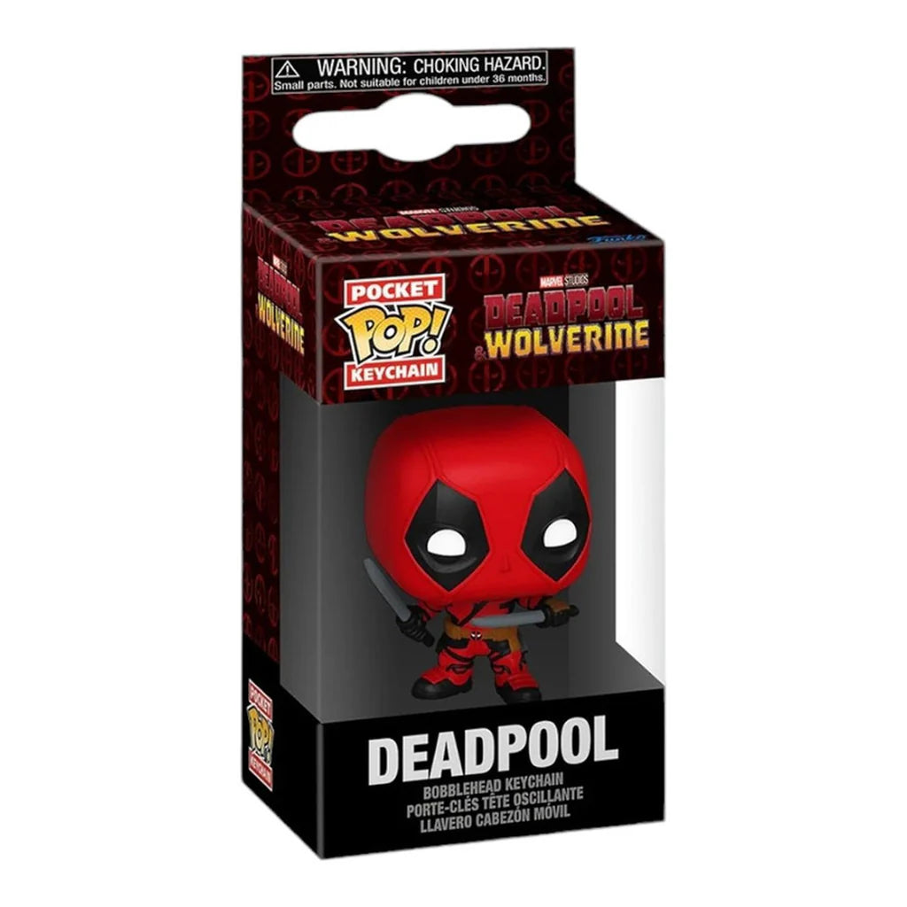 Funko Pop Llavero: Deadpool y Wolverine - Deadpool Con Espadas