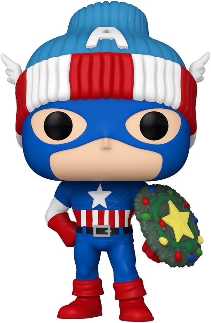 Funko Pop Marvel: Capitan America Navidad Con Gorro