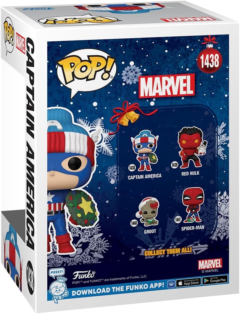 Funko Pop Marvel: Capitan America Navidad Con Gorro