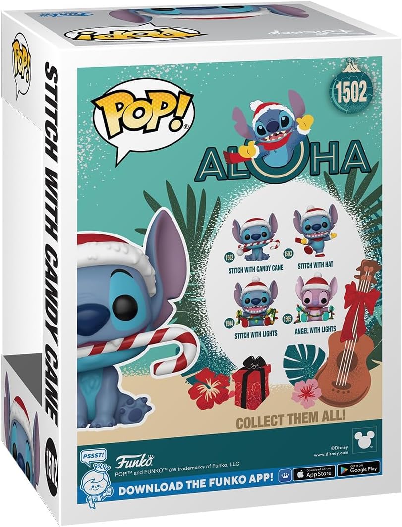 Funko Pop Disney: Lilo y Stitch Holiday - Stitch Con Baston De Caramelo